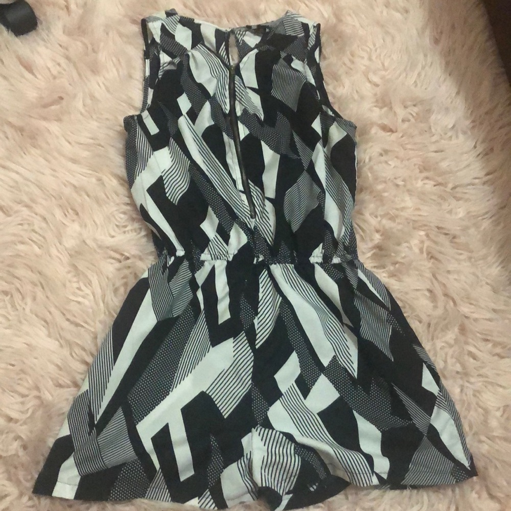 Black Patterned Romper